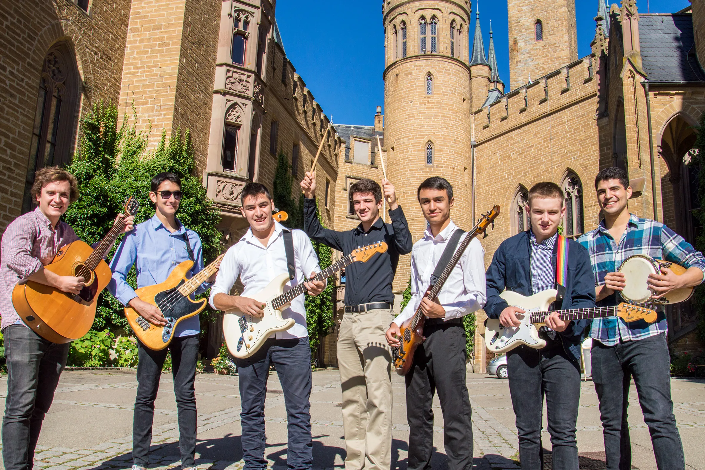 Musicians from a PluralArts international band project.